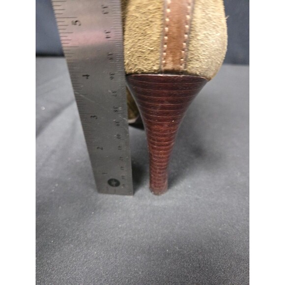 Tory Burch Alaina Olive Green Suede Ankle Boots Heels Size 10M EUC Zip - Picture 7 of 7